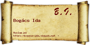 Bogács Ida névjegykártya