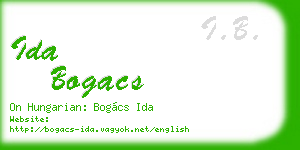 ida bogacs business card