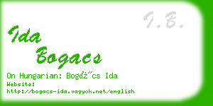 ida bogacs business card